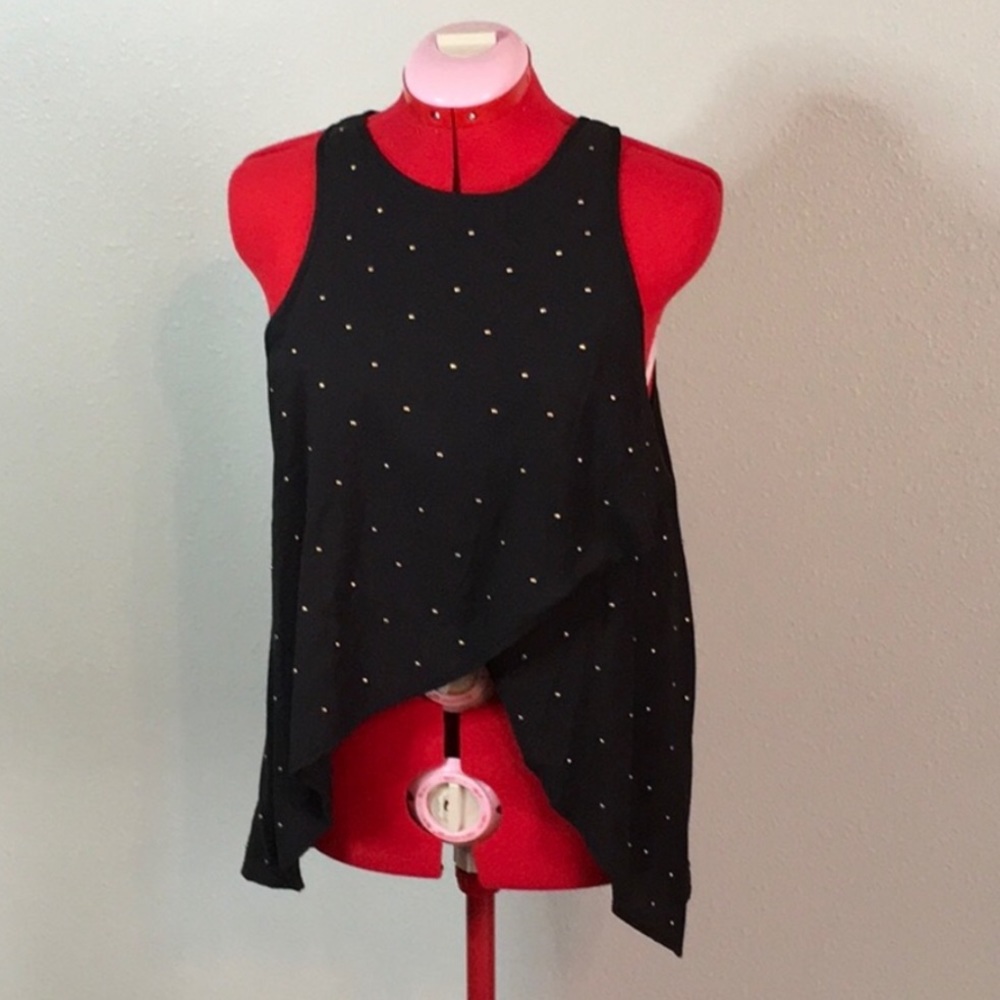 Knot Sisters Racer Back Black Studded Tank NWT